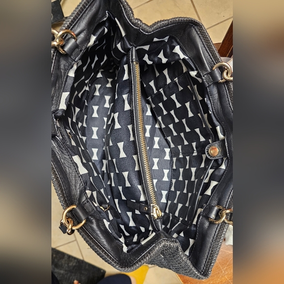 Kate Spade Black Veranda Place Woven Leather Maryanne Satchel Handbag EUC - Picture 6 of 14